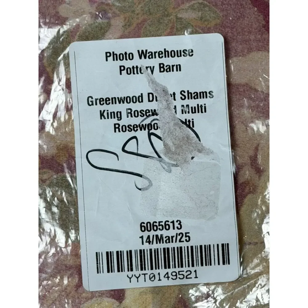 Pottery Barn Greenwood Rosewood Percale King 36